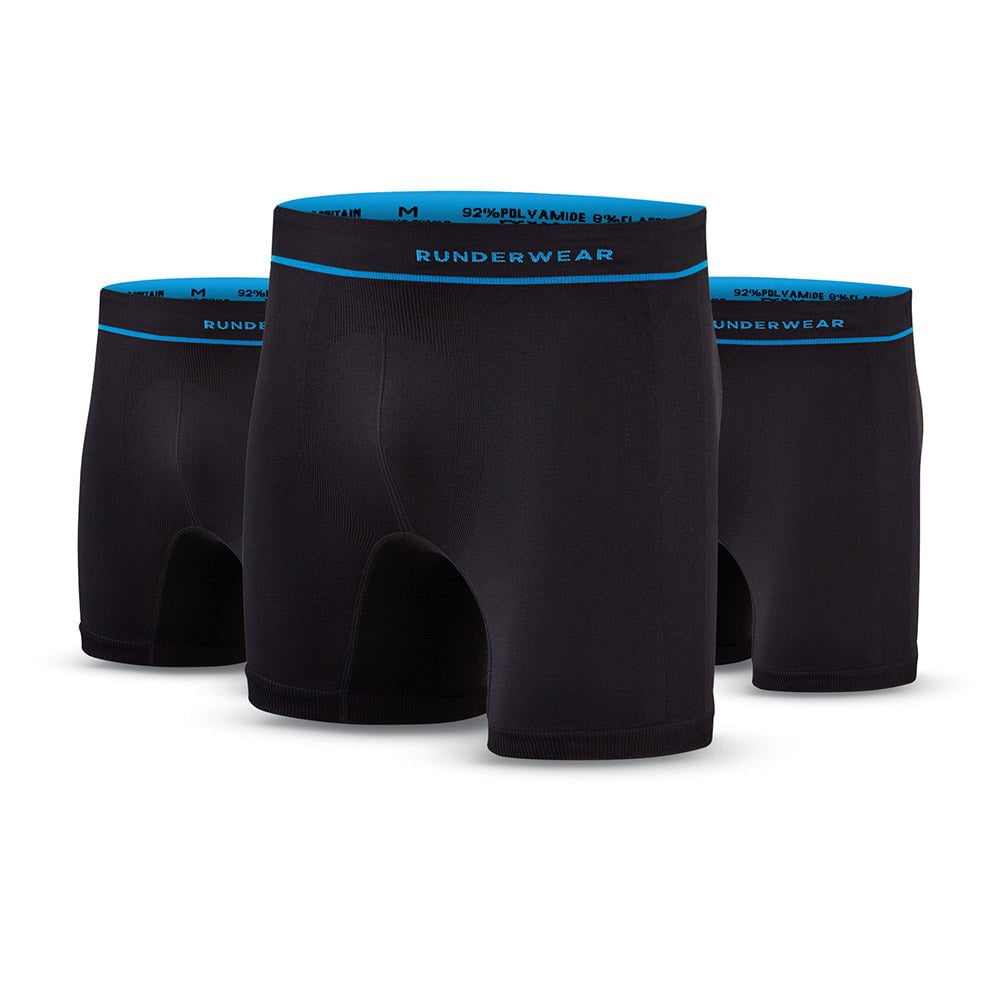 Men's Running Boxer Shorts - Black (Multibuy x 3)